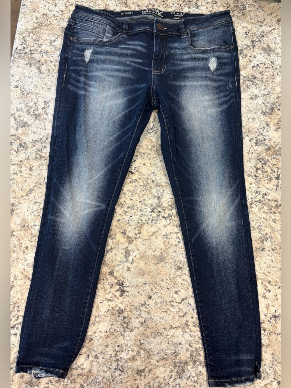 Womens Buckle Black Ankle Skinny Jeans - size 31x27